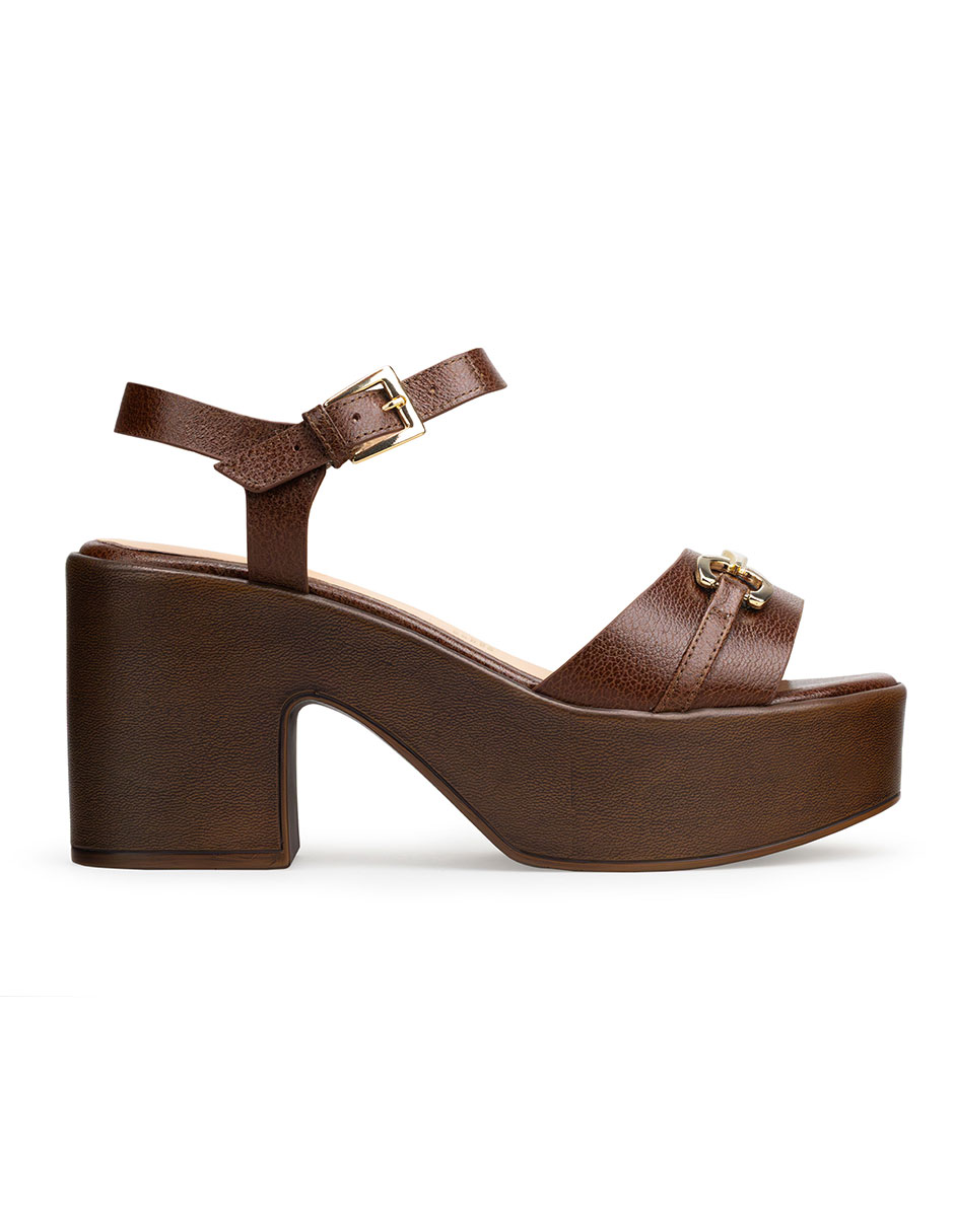 Zapatillas De Tacón Ancho Davenia De Plataforma Mod. Celina